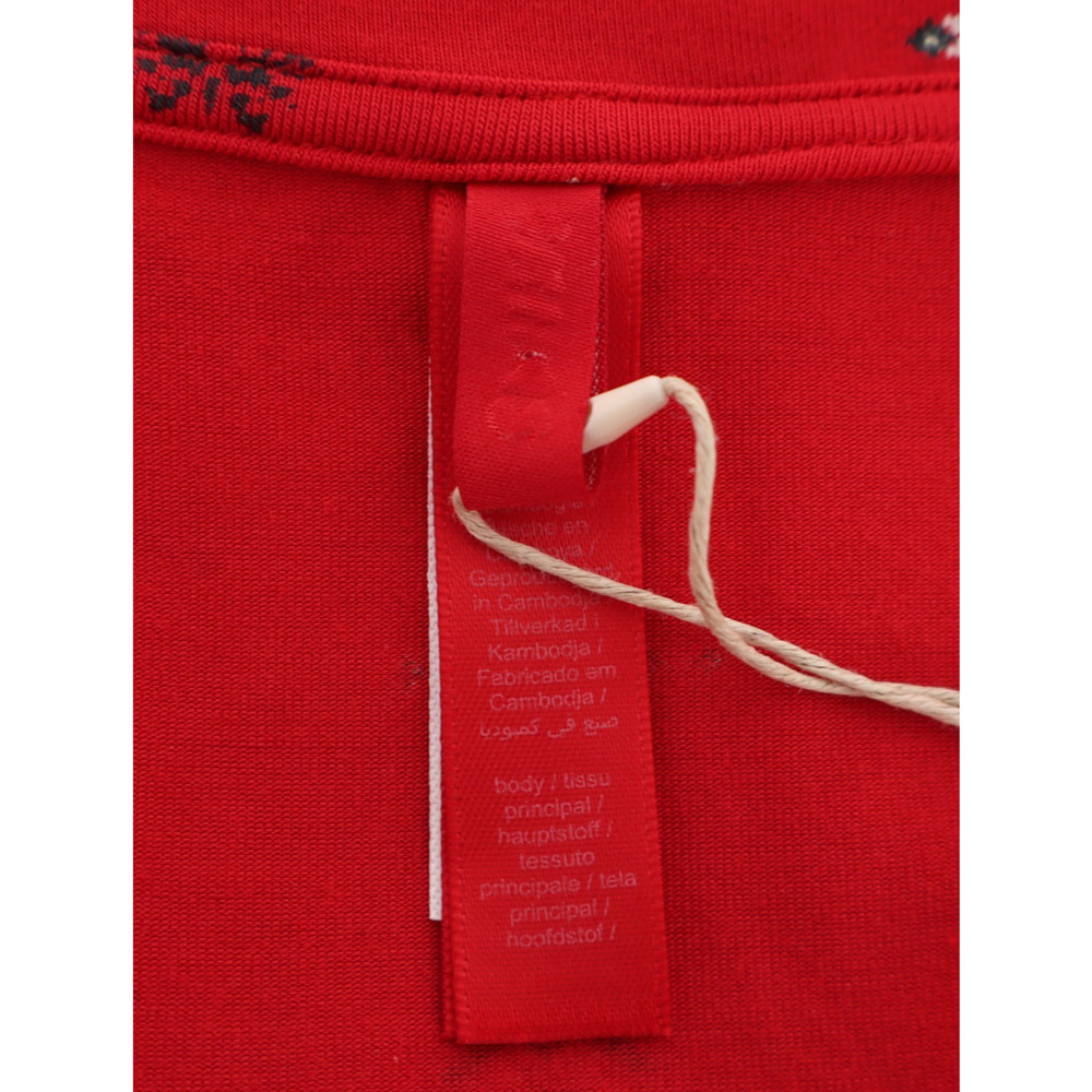 Skims NWT Sleep Scoop Neck Top Cranberry Vintage Deer Print Sz S - Picture 8 of 11